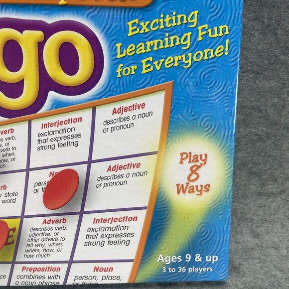 Lakeshore Bingo Parts of Speech Ages 9 & Up NEW Sealed 3 to 36 Players - Picture 4 of 7